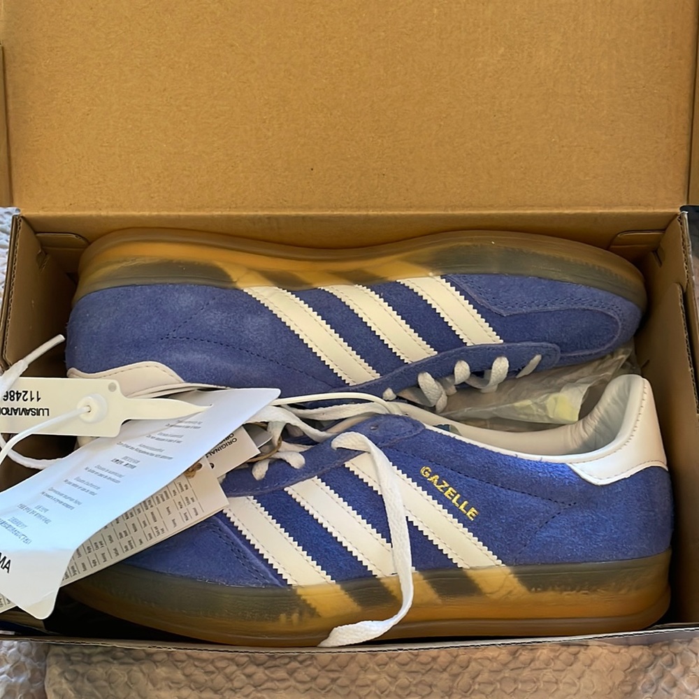 Adidas gazelle indoor blue fusion gum 5.5